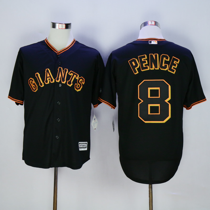 Men San Francisco Giants #8 Pence Black MLB Jerseys